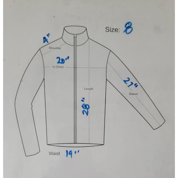 Lululemon IN STRIDE Blue & White Striped Full-Zip Athletic Jacket w/Thumbholes 8 - Picture 12 of 12